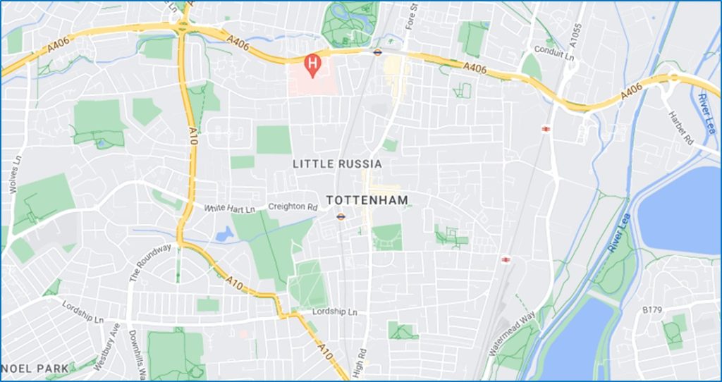 Map-of-Tottenham-london-area