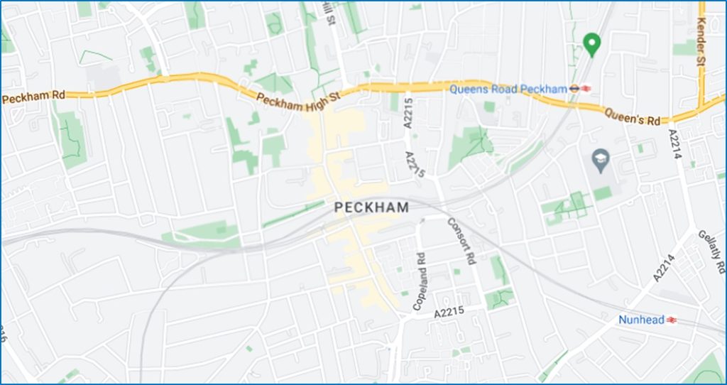 Map-of-peckham-london-area